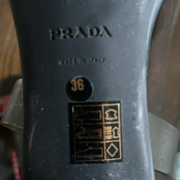 Red PRADA slides . Size 6 . Like new! - Picture 7 of 7